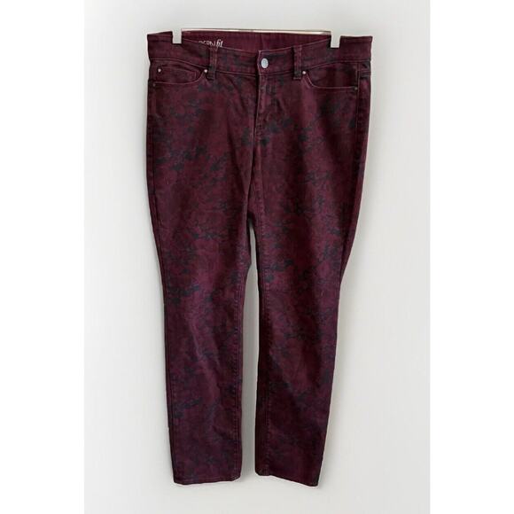 Ann Taylor Modern Fit Jeans‎ Size 10 Purple & Black Straight Stretch Denim (b1) - Picture 1 of 7